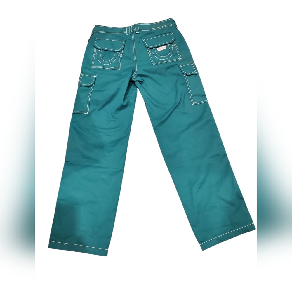 NWT True Religion Adventurine Green Single Needle Military Cargo Pants - Picture 3 of 16